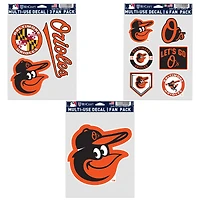 Lot de trois autocollants pour supporters des Orioles de Baltimore de WinCraft