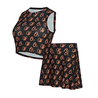 Ensemble débardeur et jupe-short en tricot noir Baltimore Orioles pour femmes Concepts Sport