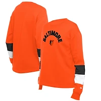 Women's New Era  Orange Baltimore Orioles Gameday Crewneck Sweatshirt