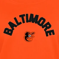 Sweat-shirt à col rond orange Gameday des Baltimore Orioles de New Era pour femme