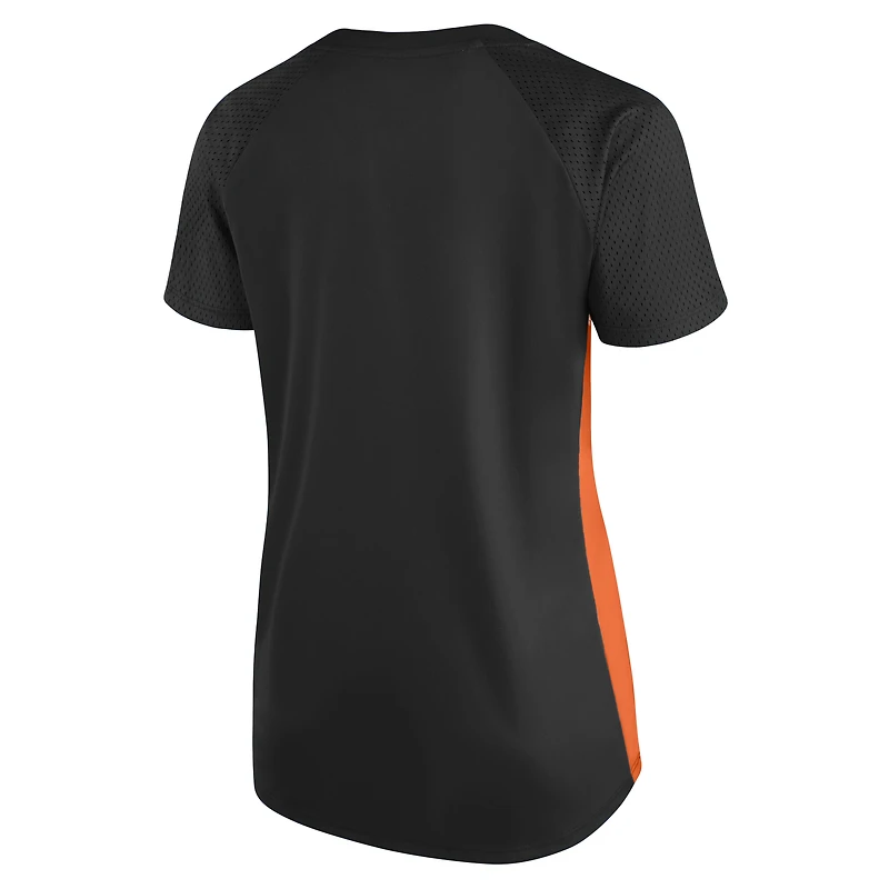Women's Profile  Black Baltimore Orioles Plus Glitter Raglan V-Neck T-Shirt