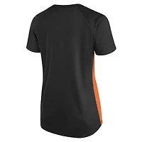 Women's Profile  Black Baltimore Orioles Plus Glitter Raglan V-Neck T-Shirt