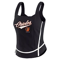 Débardeur à col carré noir Baltimore Orioles pour femme WEAR by Erin Andrews