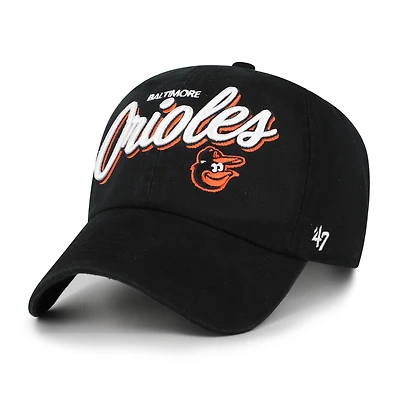 Casquette ajustable Ariana Clean Up noire 47 pour femme des Orioles de Baltimore