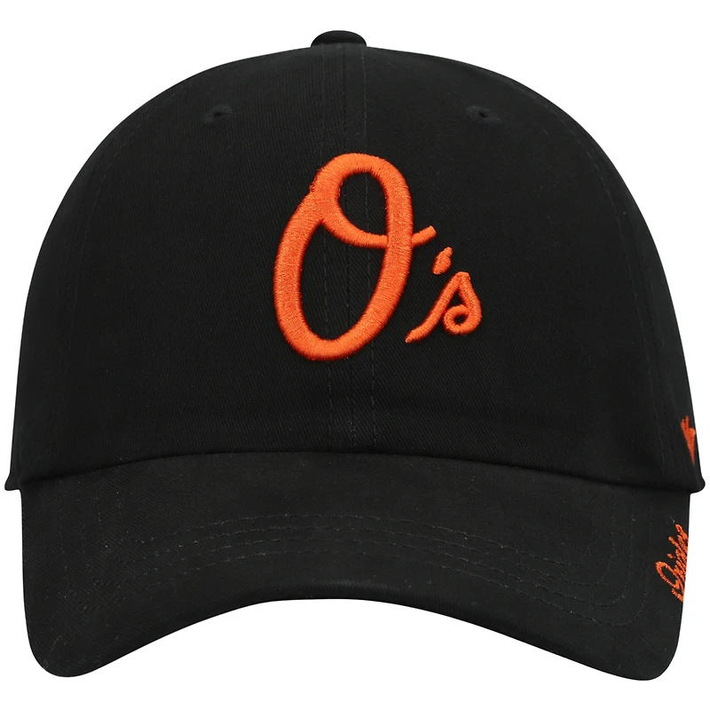 Casquette réglable '47 Black Baltimore Orioles Team Miata Clean Up pour femme