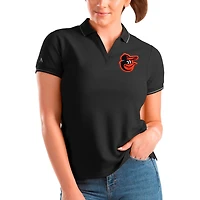 Women's Antigua Black Baltimore Orioles Affluent Polo