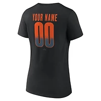 Women's Black Baltimore Orioles Home Field Pop Personalized Name & Number V-Neck T-Shirt