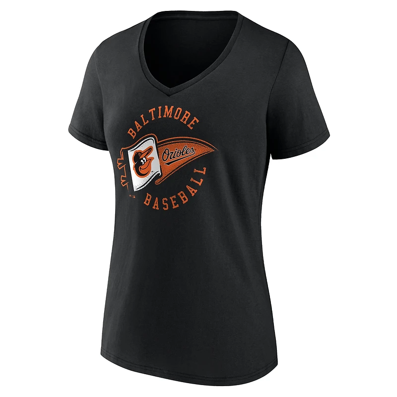 Women's Black Baltimore Orioles Hometown Graphic V-Neck T-Shirt