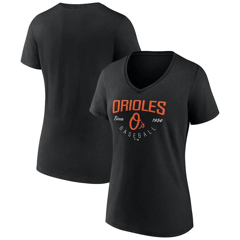 Women's Black Baltimore Orioles Live For It V-Neck T-Shirt