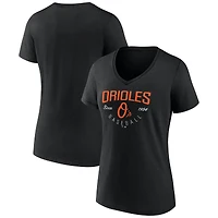 Women's Black Baltimore Orioles Live For It V-Neck T-Shirt