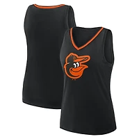 Women's  Black Baltimore Orioles Plus Sized Stellar Win V-Neck Tank Top