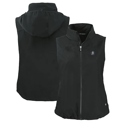 Women's Cutter & Buck Black Baltimore Orioles City Connect Charter Eco Recycled Full-Zip Vest