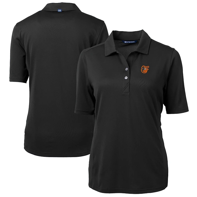 Women's Cutter & Buck Black Baltimore Orioles DryTec Virtue Eco Pique Recycled Polo
