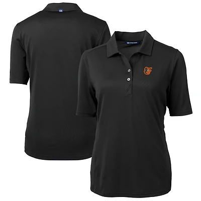 Women's Cutter & Buck  Black Baltimore Orioles DryTec Virtue Eco Pique Recycled Polo