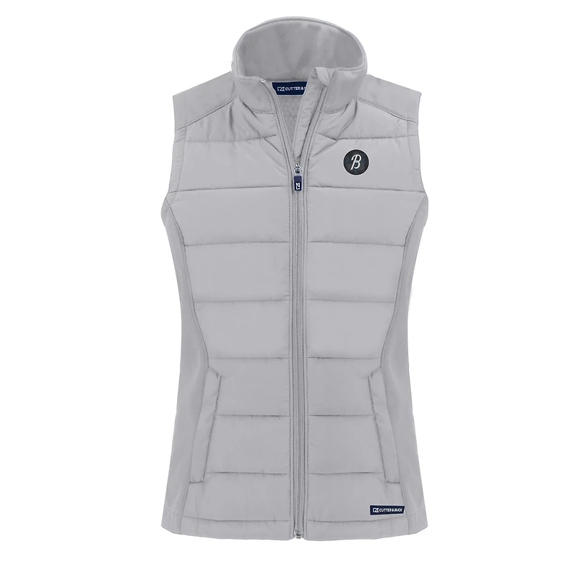 Women's Cutter & Buck Gray Baltimore Orioles City Connect Evoke Hybrid Eco Softshell Recycled Full-Zip Vest