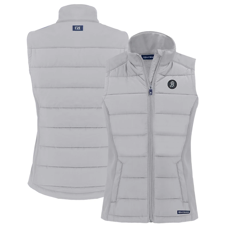 Women's Cutter & Buck Gray Baltimore Orioles City Connect Evoke Hybrid Eco Softshell Recycled Full-Zip Vest