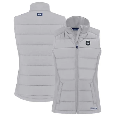 Women's Cutter & Buck Gray Baltimore Orioles City Connect Evoke Hybrid Eco Softshell Recycled Full-Zip Vest