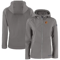 Women's Cutter & Buck  Gray Baltimore Orioles Evoke Eco Softshell Recycled Full-Zip Jacket