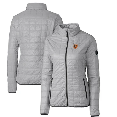 Women's Cutter & Buck Gray Baltimore Orioles Rainier PrimaLoft Eco Full-Zip Puffer Jacket