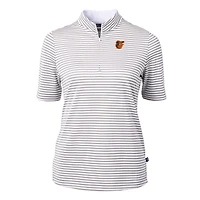 Women's Cutter & Buck  Gray Baltimore Orioles Virtue Eco Pique Stripe Top