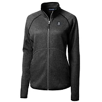 Women's Cutter & Buck Heather Charcoal Baltimore Orioles City Connect Mainsail Sweater-Knit Full-Zip Jacket