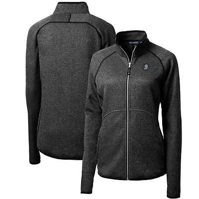 Women's Cutter & Buck Heather Charcoal Baltimore Orioles City Connect Mainsail Sweater-Knit Full-Zip Jacket
