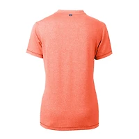 Women's Cutter & Buck Heather Orange Baltimore Orioles DryTec Forge Stretch V-Neck Blade Top