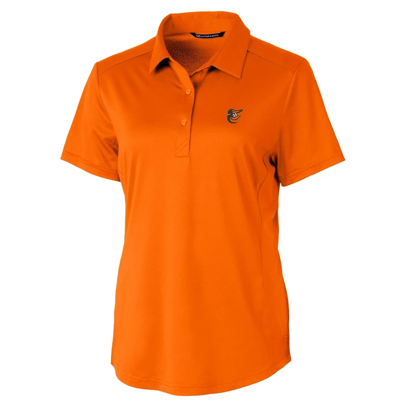 Women's Cutter & Buck Heather Orange Baltimore Orioles Prospect Textured Stretch Polo
