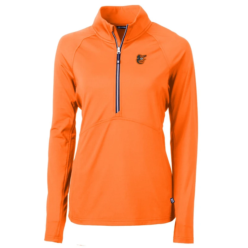 Women's Cutter & Buck Orange Baltimore Orioles Adapt Eco Knit Stretch Recycled Half-Zip Pullover Top