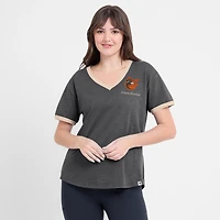Women's Fanatics Black Baltimore Orioles Binge Worthy Stadium Slub V-Neck T-Shirt