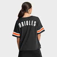 T-shirt Fanatics noir pour femme, motif Curl Route des Orioles de Baltimore