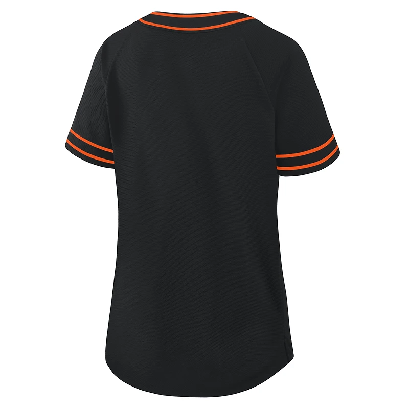 Women's Fanatics Black Baltimore Orioles Diva Race Ahead Raglan V-Neck T-Shirt