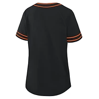 Women's Fanatics Black Baltimore Orioles Diva Race Ahead Raglan V-Neck T-Shirt