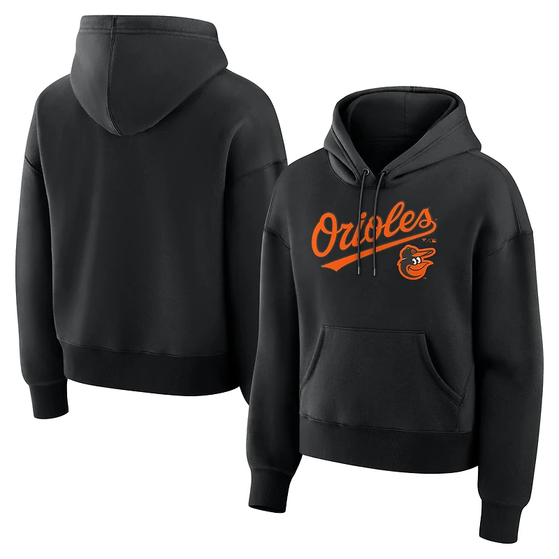 Sweat à capuche polaire noir Fanatics pour femmes, modèle Lockup Legacy des Baltimore Orioles