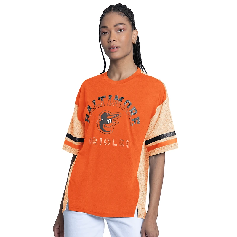 Women's G-III 4Her by Carl Banks Orange Baltimore Orioles Off-Season Oversized Top
