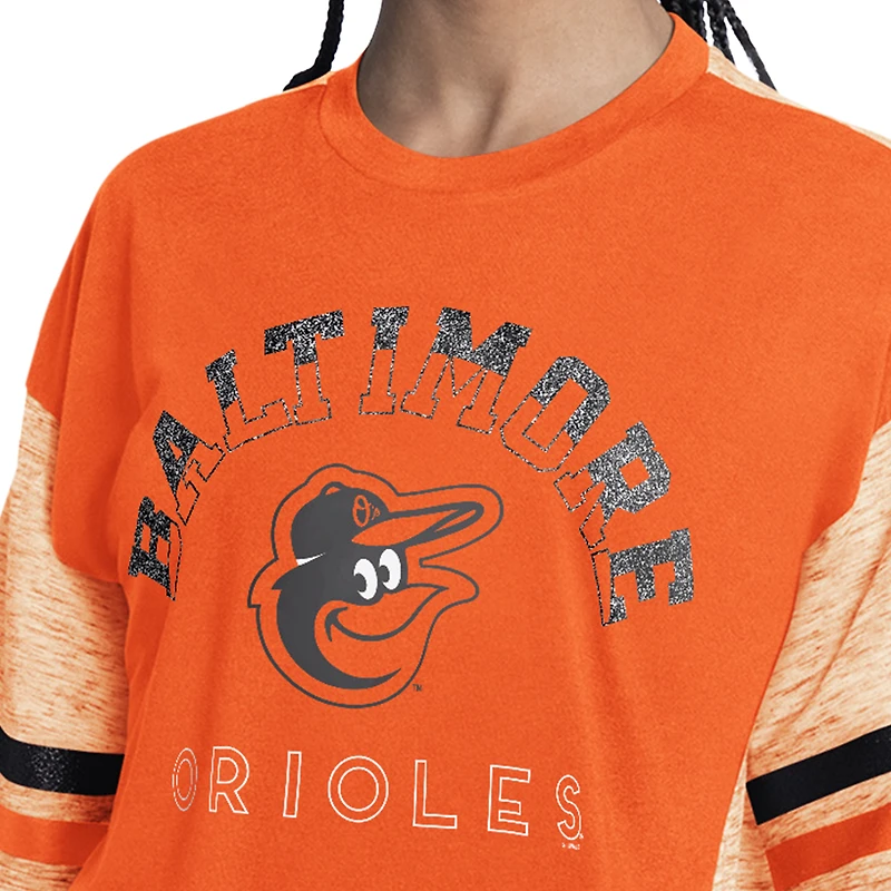 Women's G-III 4Her by Carl Banks Orange Baltimore Orioles Off-Season Oversized Top