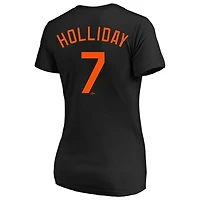 Women's Jackson Holliday Black Baltimore Orioles Plus Name & Number V-Neck T-Shirt