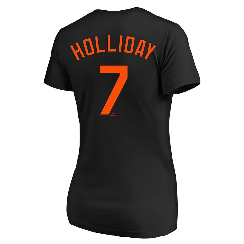Women's Jackson Holliday Black Baltimore Orioles Plus Name & Number V-Neck T-Shirt