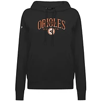 Sweat à capuche noir Baltimore Orioles Adorn Throwback Spellout pour femme Levelwear