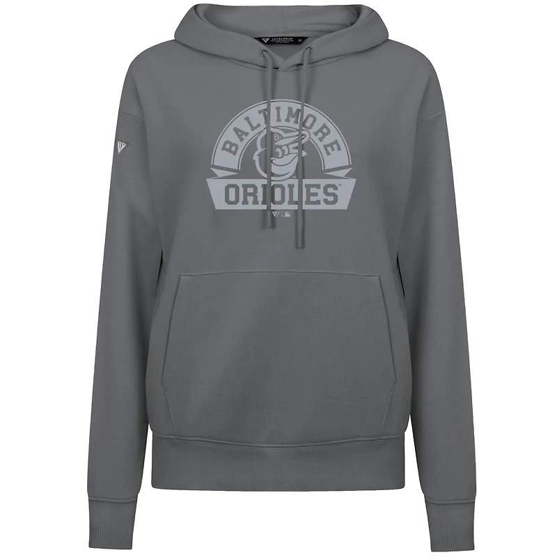 Sweat à capuche blanc Levelwear pour femme avec logo des Orioles de Baltimore Adorn Banner Arch