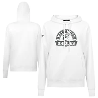Sweat à capuche blanc Levelwear pour femme avec logo des Orioles de Baltimore Adorn Banner Arch