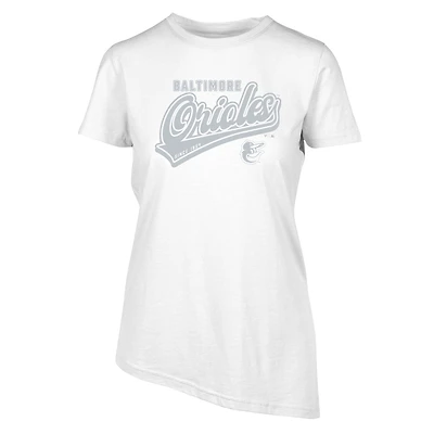 Women's Levelwear  White Baltimore Orioles Birch Sweep T-Shirt