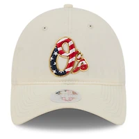 Casquette ajustable New Era crème Baltimore Orioles USA 250 Fourth of July 9TWENTY pour femme
