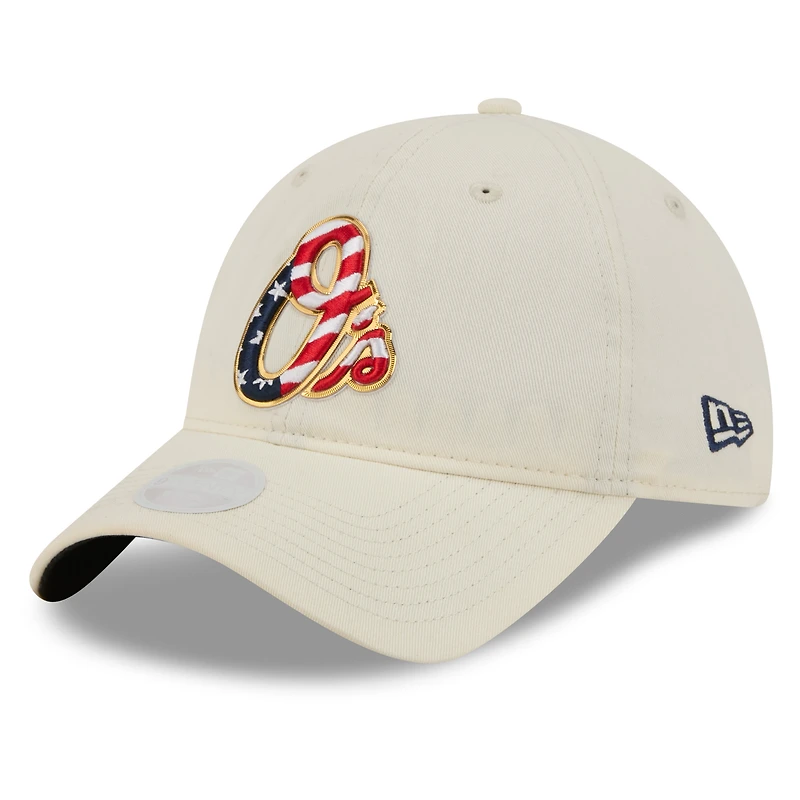 Women's New Era Cream Baltimore Orioles USA 250 Fourth of July 9TWENTY Adjustable Hat