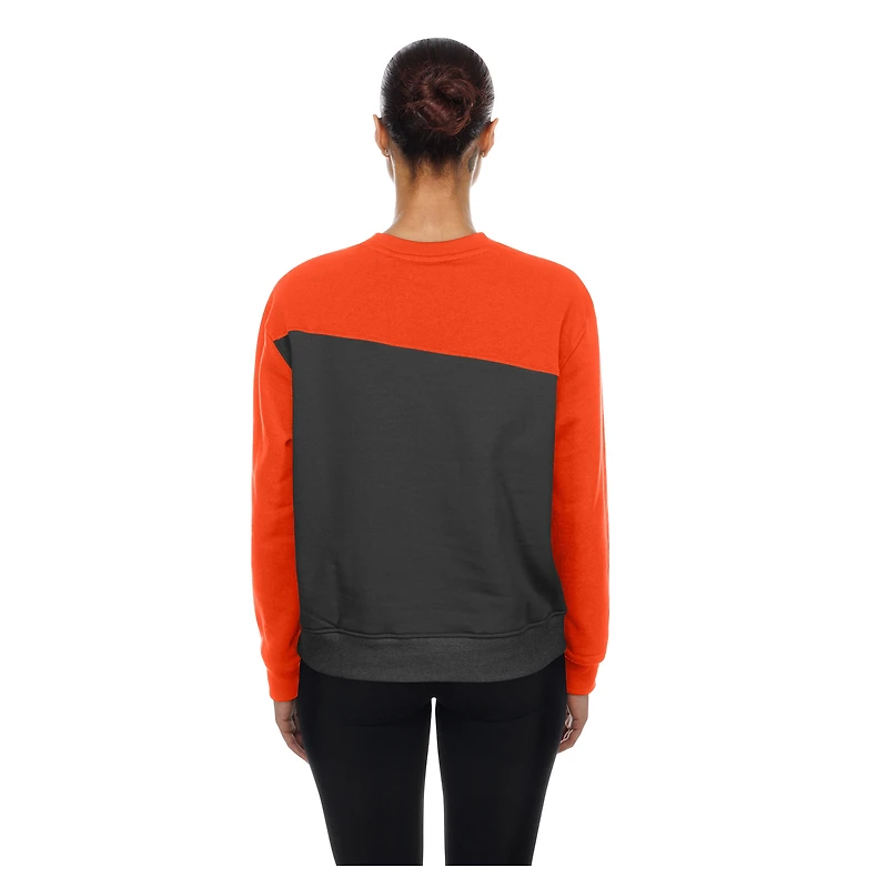 Sweat-shirt polaire New Era gris/orange pour femme