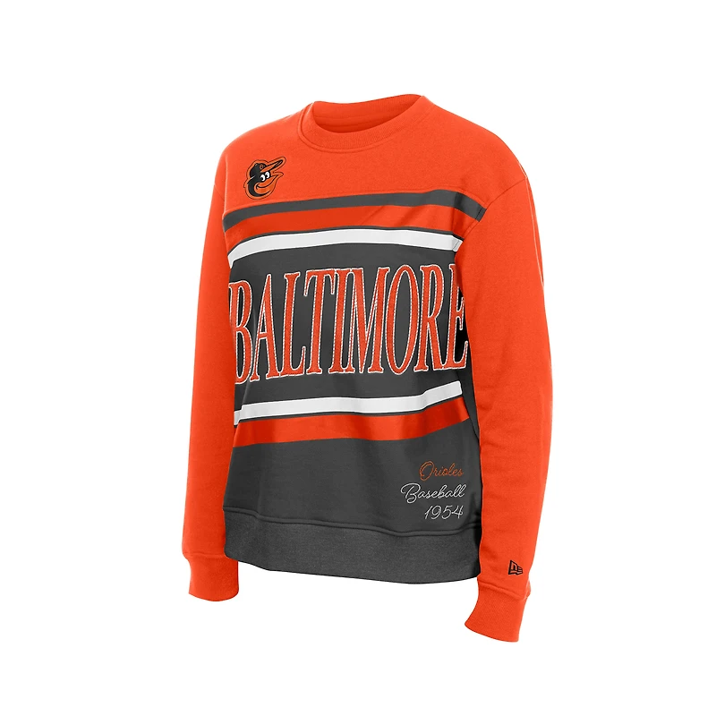 Sweat-shirt polaire New Era gris/orange pour femme