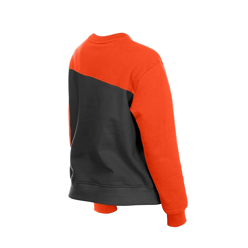Sweat-shirt polaire New Era gris/orange pour femme