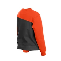 Sweat-shirt polaire New Era gris/orange pour femme