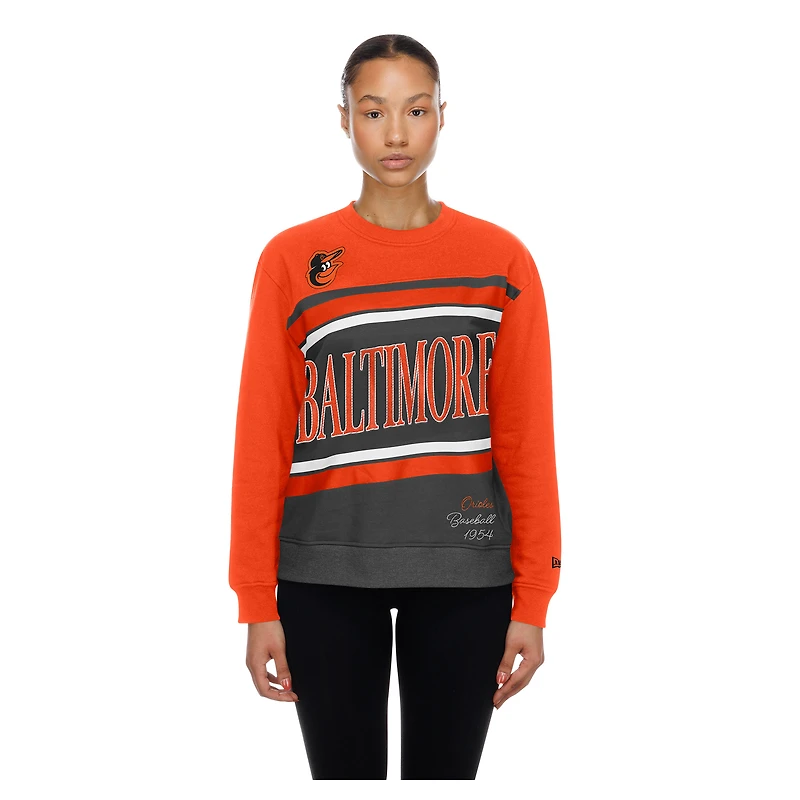 Sweat-shirt polaire New Era gris/orange pour femme