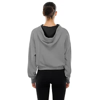 Women's New Era  Heather Gray Baltimore Orioles Reversed Out French Terry Quarter-Zip Banded Crop Hoodie